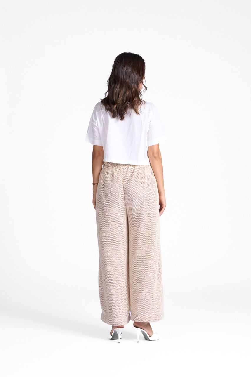 Nerida Knitted Pants in Plain Beige